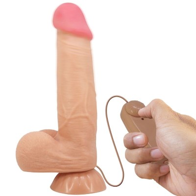 PRETTY LOVE - SÉRIE SLIDING SKIN DILDO REALÍSTICO COM VENTOSA DESLIZANTE PELE CARNE 21,8 CM - D-238284 - Dona Pimenta