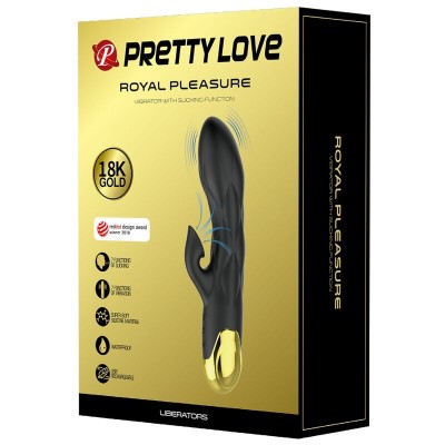 PRETTY LOVE - VIBRADOR DE LUXO Banhado A OURO RECARREGVEL PRETO - D-237365 - Dona Pimenta