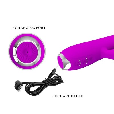 PRETTY LOVE - VIBRADOR SUCKER RECARREGVEL REGINA ROXO - D-237376 - Dona Pimenta