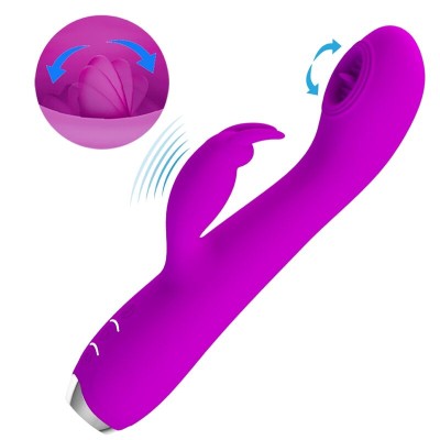 PRETTY LOVE - VIBRADOR RECARREGVEL RACHEL COM SUCKER ROXO - D-237382 - Dona Pimenta