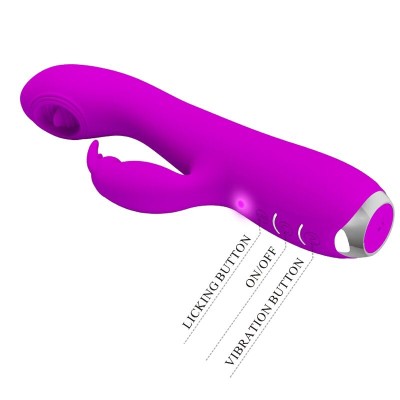 PRETTY LOVE - VIBRADOR RECARREGVEL RACHEL COM SUCKER ROXO - D-237382 - Dona Pimenta