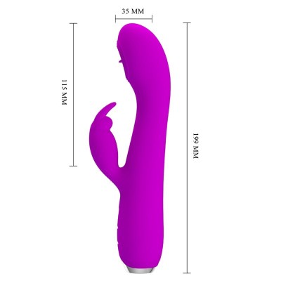 PRETTY LOVE - VIBRADOR RECARREGVEL RACHEL COM SUCKER ROXO - D-237382 - Dona Pimenta