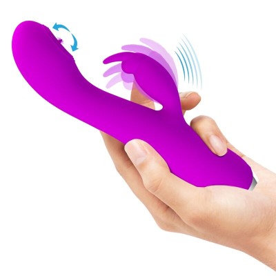 PRETTY LOVE - VIBRADOR RECARREGVEL RACHEL COM SUCKER ROXO - D-237382 - Dona Pimenta