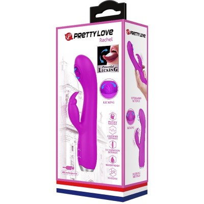 PRETTY LOVE - VIBRADOR RECARREGVEL RACHEL COM SUCKER ROXO - D-237382 - Dona Pimenta