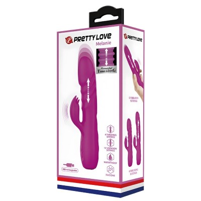 PRETTY LOVE - VIBRADOR DE COELHO RECARREGVEL MELANIE ROXO - D-237388 - Dona Pimenta