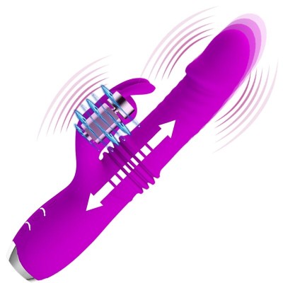 PRETTY LOVE - VIBRADOR DE COELHO RECARREGVEL DOROTHY ROXO - D-237373 - Dona Pimenta