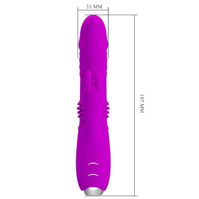 PRETTY LOVE - VIBRADOR DE COELHO RECARREGVEL DOROTHY ROXO - D-237373 - Dona Pimenta