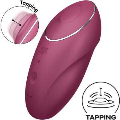 SATISFYER - TAP & CLIMAX 1 VIBRADOR LAY-ON VERMELHO - D-238139 - Dona Pimenta