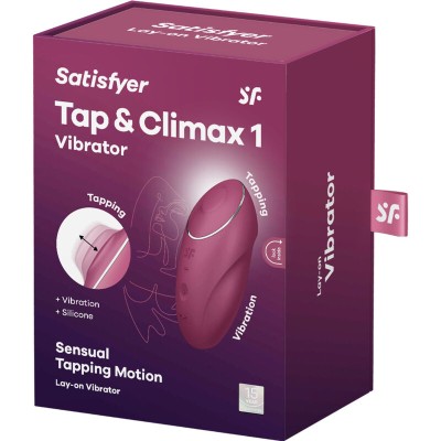 SATISFYER - TAP & CLIMAX 1 VIBRADOR LAY-ON VERMELHO - D-238139 - Dona Pimenta