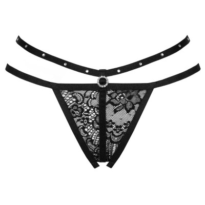 LIVCO CORSETTI FASHION - NOMADE TANGA SEM CROTCHLESS PRETO - D-239881 - Dona Pimenta