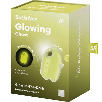 SATISFYER - GLOWING GHOST AIR PULSE & VIBRADOR AMARELO - D-238142 - Dona Pimenta