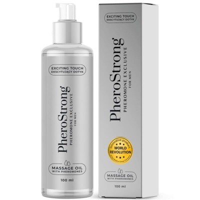 PHEROSTRONG - ÓLEO DE MASSAGEM EXCLUSIVO HOMEM 100 ML - D-240078 - Dona Pimenta