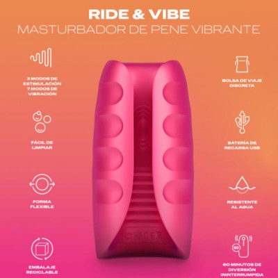 MASTURBADOR VIBRADOR DUREX -TOY RIDE & VIBE - D-239978 - Dona Pimenta