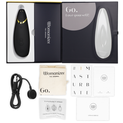 WOMANIZER - PREMIUM 2 ESTIMULADOR CLITORIAL PRETO - D-235671 - Dona Pimenta