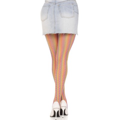 LEG AVENUE - MEIAS DE CROCHÊ MULTICOLOR - D-240004 - Dona Pimenta