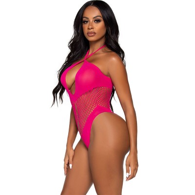 LEG AVENUE - BODYSUIT DECOTE ABERTO E CRUZADO LARANJA - D-240119 - Dona Pimenta