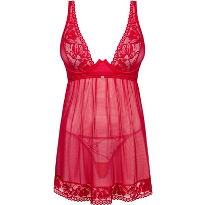 OBSESSIVE - LACELOVE BABYDOLL & THONG VERMELHO XS/S - D-235899 - Dona Pimenta