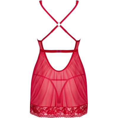 OBSESSIVE - LACELOVE BABYDOLL & THONG VERMELHO XS/S - D-235899 - Dona Pimenta