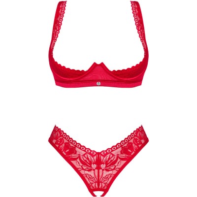 OBSESSIVE - LACELOVE CUPLESS DUAS PEÇAS CONJUNTO VERMELHO XS/S - D-235908 - Dona Pimenta