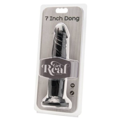 GET REAL - DONG 18 CM PRETO - D-234559 - Dona Pimenta