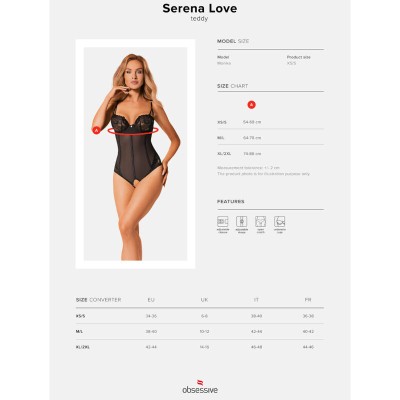 OBSESSIVE - SERENA LOVE CROTCHLESS TEDDY XS/S - D-234870 - Dona Pimenta