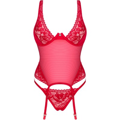 OBSESSIVE - LACELOVE CORSET VERMELHO XS/S - D-235905 - Dona Pimenta