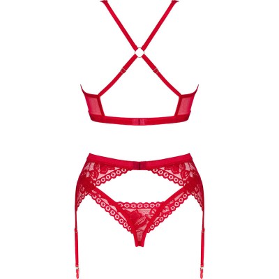 OBSESSIVE - LACELOVE TRÊS PEÇAS CONJUNTO VERMELHO XS/S - D-235911 - Dona Pimenta