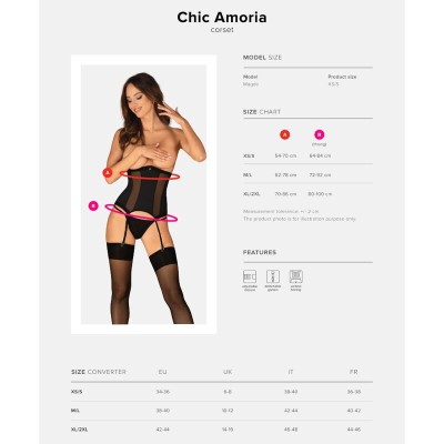 OBSESSIVE - CHIC AMORIA CORSET & TANGA XS/S - D-237419 - Dona Pimenta