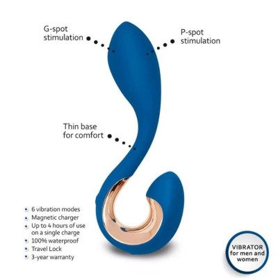 G-VIBE - VIBRADOR GPOP 2 G E P PONTO AZUL ÍNDIGO - D-240135 - Dona Pimenta