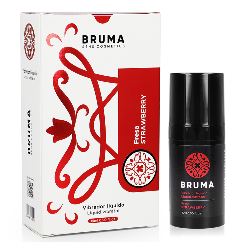 BRUMA - VIBRADOR LÍQUIDO ULTRA DESLIZANTE MORANGO 15 ML - D-239847 - Dona Pimenta