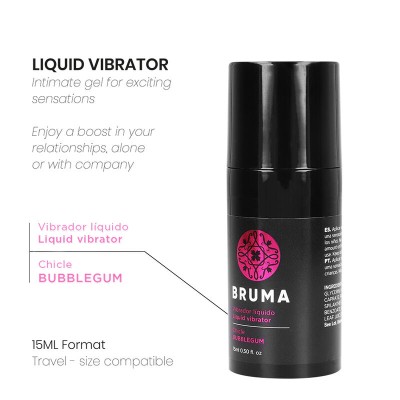 BRUMA - VIBRADOR LÍQUIDO ULTRA DESLIZANTE BUBBLEGUM 15 ML - D-239848 - Dona Pimenta