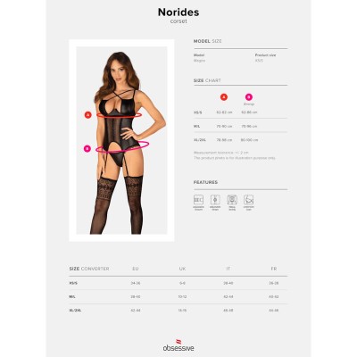 OBSESSIVE - CORSET NORIDES E TANGA XS/S - D-235996 - Dona Pimenta