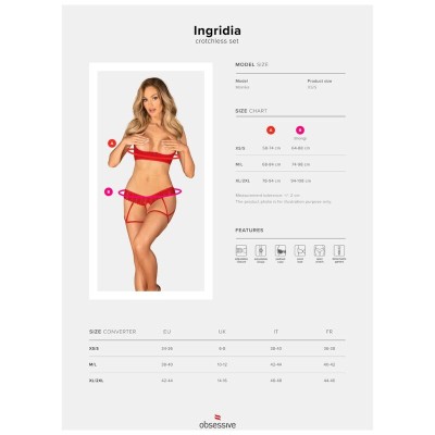 OBSESSIVE - INGRIDIA CONJUNTO DUAS PEÇAS VERMELHO XS/S - D-236665 - Dona Pimenta