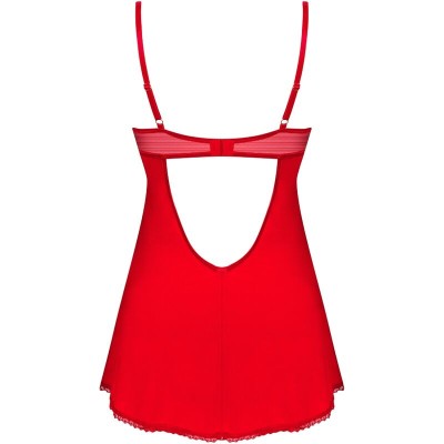 OBSESSIVE - INGRIDIA CHEMISE E TANGA VERMELHA XS/S - D-236671 - Dona Pimenta