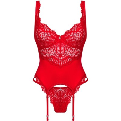 OBSESSIVE - AMOR CHERRIS CORSET & TANGA S/M - D-236946 - Dona Pimenta