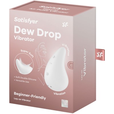 SATISFYER - VIBRADOR DEW GOTA LAY-ON BRANCO - D-239838 - Dona Pimenta