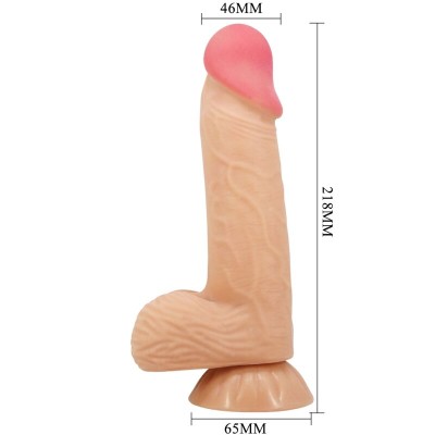 PRETTY LOVE - SÉRIE SLIDING SKIN DILDO REALÍSTICO COM VENTOSA DESLIZANTE PELE 20,6 CM - D-238763 - Dona Pimenta