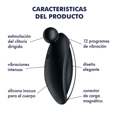 SATISFYER - VIBRADOR SPOT ON 2 LAY-ON PRETO - D-240515 - Dona Pimenta