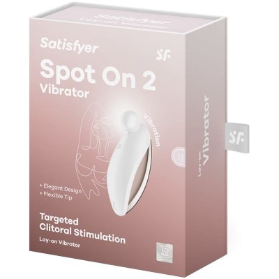 SATISFYER - VIBRADOR SPOT ON 2 LAY-ON BRANCO - D-240516 - Dona Pimenta