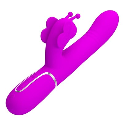 PRETTY LOVE - VIBRADOR COELHO MULTIFUNÇÕES 4 EM 1 BORBOLETE FÚCSIA - D-239891 - Dona Pimenta