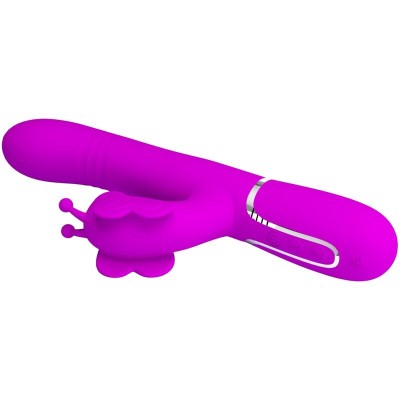 PRETTY LOVE - VIBRADOR COELHO MULTIFUNÇÕES 4 EM 1 BORBOLETE FÚCSIA - D-239891 - Dona Pimenta