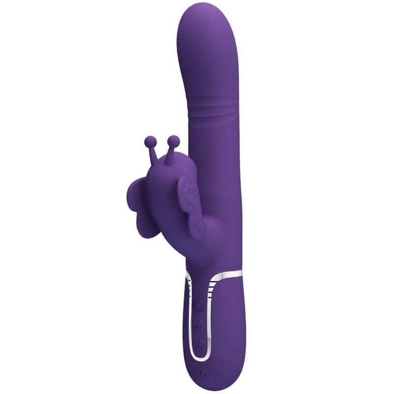 PRETTY LOVE - VIBRADOR COELHO MULTIFUNÇÕES 4 EM 1 BORBOLETA ROXO - D-239893 - Dona Pimenta