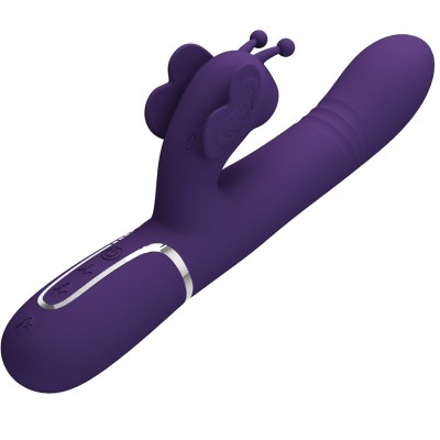 PRETTY LOVE - VIBRADOR COELHO MULTIFUNÇÕES 4 EM 1 BORBOLETA ROXO - D-239893 - Dona Pimenta