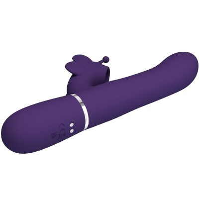 PRETTY LOVE - VIBRADOR COELHO MULTIFUNÇÕES 4 EM 1 BORBOLETA ROXO - D-239893 - Dona Pimenta