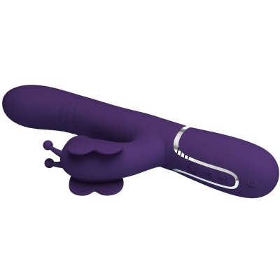 PRETTY LOVE - VIBRADOR COELHO MULTIFUNÇÕES 4 EM 1 BORBOLETA ROXO - D-239893 - Dona Pimenta