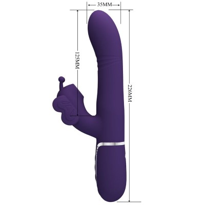 PRETTY LOVE - VIBRADOR COELHO MULTIFUNÇÕES 4 EM 1 BORBOLETA ROXO - D-239893 - Dona Pimenta