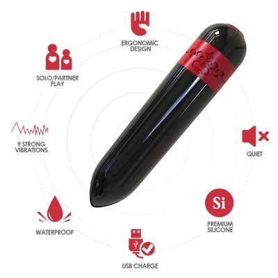 ARMONY - ROCKET VIBRADOR BALA CONTROLE REMOTO PRETO - D-238061 - Dona Pimenta