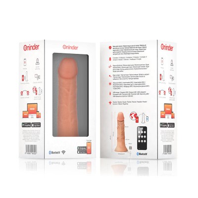 ONINDER - DILDO VIBRADOR BOGOTÁ MÉDIO 9 VELOCIDADES NATURAL 22 CM -O- 4,5 CM - APLICATIVO GRATUITO - D-239510 - Dona Pimenta