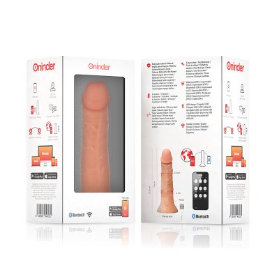 ONINDER - VIBRADOR PEQUENO BOGOTÁ DILDO 9 VELOCIDADES NATURAL 22 CM -O- 4,5 CM - APLICATIVO GRATUITO - D-239511 - Dona Pimenta