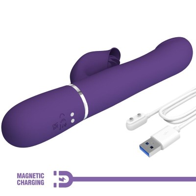 PRETTY LOVE - ZALIN VIBRADOR DE COELHO PÉROLAS 4 EM 1 ROXO - D-240557 - Dona Pimenta